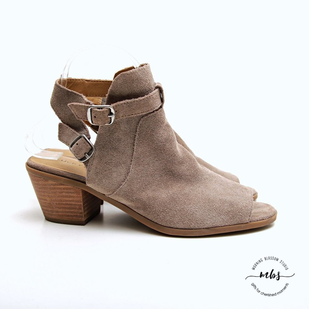 Lucky Brand‎ Leather Bain Open Toe Bootie